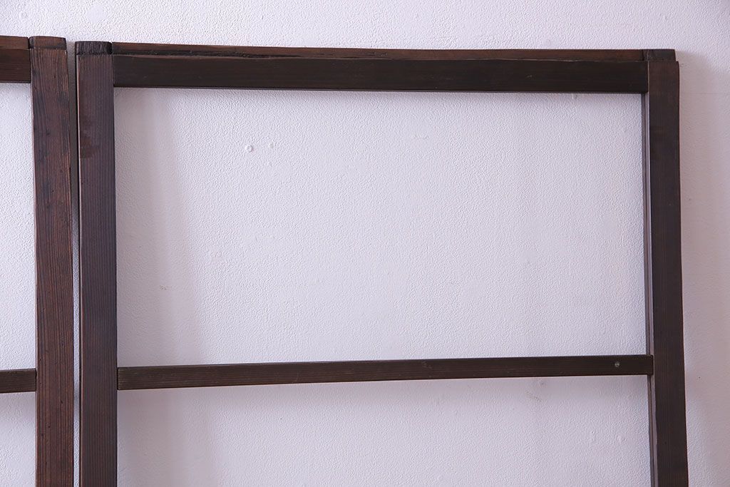 昭和レトロ　味わいのある風合いが魅力のガラス戸(引き戸、建具)2枚セット