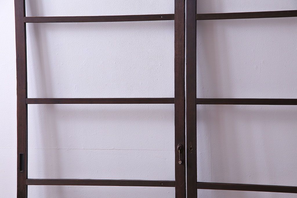 昭和レトロ　味わいのある風合いが魅力のガラス戸(引き戸、建具)2枚セット