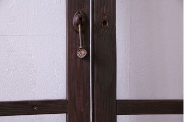 昭和レトロ　味わいのある風合いが魅力のガラス戸(引き戸、建具)2枚セット