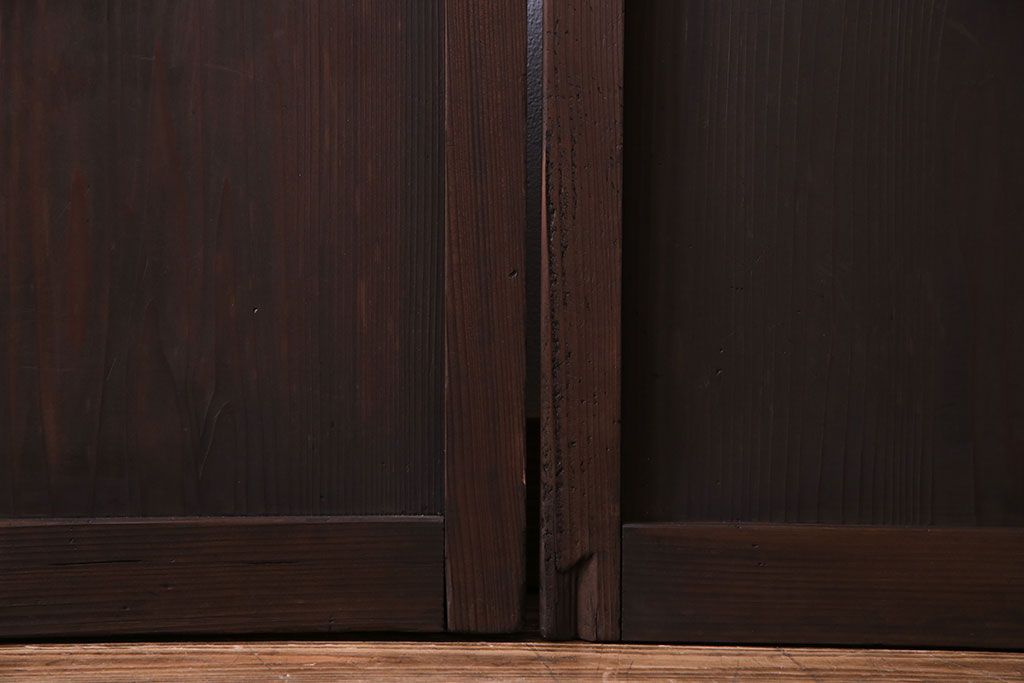 昭和レトロ　味わいのある風合いが魅力のガラス戸(引き戸、建具)2枚セット