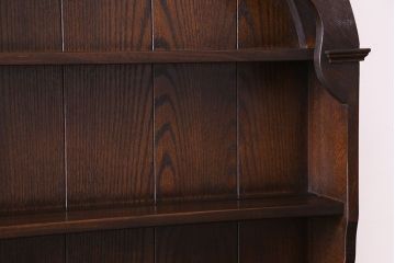 ヴィンテージ家具　イギリスビンテージ　オーク材　素朴な雰囲気漂うカップボード(食器棚、収納棚)(1)