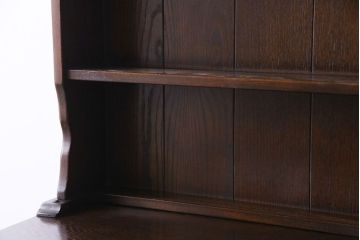 ヴィンテージ家具　イギリスビンテージ　オーク材　素朴な雰囲気漂うカップボード(食器棚、収納棚)(1)