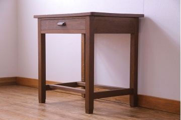 レトロ家具　昭和レトロ　ノスタルジックな引き出し付きデスク(平机、在宅ワーク、在宅用サイドテーブル)