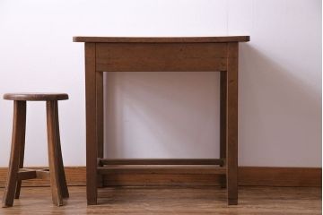 レトロ家具　昭和レトロ　ノスタルジックな引き出し付きデスク(平机、在宅ワーク、在宅用サイドテーブル)