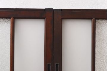 昭和レトロ　味わい漂う小振りな引き戸(窓、ガラス戸、明り取り)3枚セット