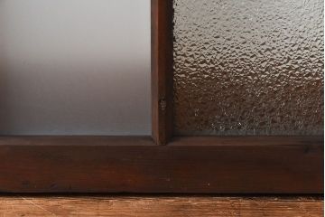 昭和レトロ　味わい漂う小振りな引き戸(窓、ガラス戸、明り取り)3枚セット