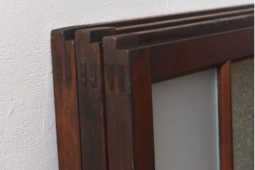 昭和レトロ　味わい漂う小振りな引き戸(窓、ガラス戸、明り取り)3枚セット