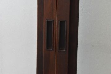 大正ロマン　スリムな形と色ガラスが魅力的な引き戸(ガラス戸、建具)4枚セット