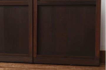 大正ロマン　スリムな形と色ガラスが魅力的な引き戸(ガラス戸、建具)4枚セット