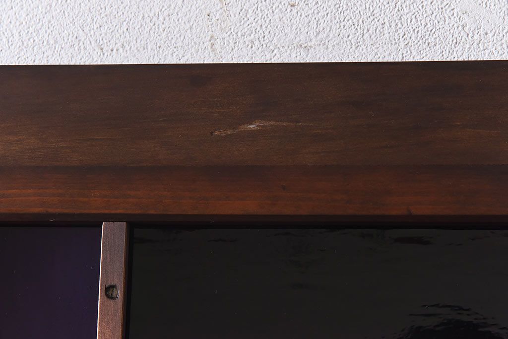 大正ロマン　スリムな形と色ガラスが魅力的な引き戸(ガラス戸、建具)4枚セット