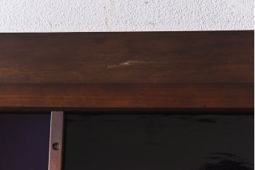 大正ロマン　スリムな形と色ガラスが魅力的な引き戸(ガラス戸、建具)4枚セット