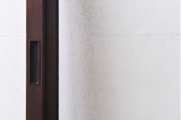 大正ロマン　スリムな形と色ガラスが魅力的な引き戸(ガラス戸、建具)4枚セット