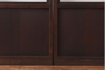 大正ロマン　スリムな形と色ガラスが魅力的な引き戸(ガラス戸、建具)4枚セット