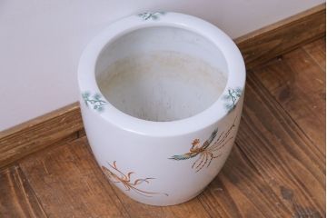 アンティーク雑貨　オールドノリタケ(則武・日陶)　星RC印　松・鳳凰図　上品な火鉢(手あぶり)