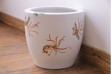 アンティーク雑貨　オールドノリタケ(則武・日陶)　星RC印　松・鳳凰図　上品な火鉢(手あぶり)