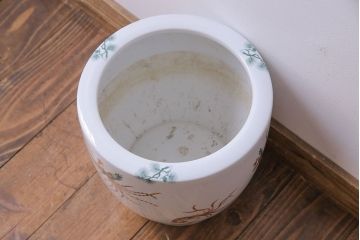 アンティーク雑貨　オールドノリタケ(則武・日陶)　星RC印　松・鳳凰図　上品な火鉢(手あぶり)