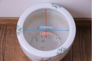 アンティーク雑貨　オールドノリタケ(則武・日陶)　星RC印　松・鳳凰図　上品な火鉢(手あぶり)