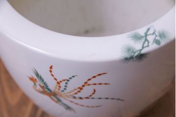 アンティーク雑貨　オールドノリタケ(則武・日陶)　星RC印　松・鳳凰図　上品な火鉢(手あぶり)