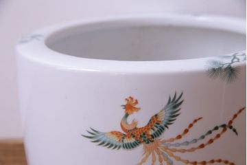 アンティーク雑貨　オールドノリタケ(則武・日陶)　星RC印　松・鳳凰図　上品な火鉢(手あぶり)