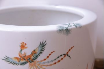 アンティーク雑貨　オールドノリタケ(則武・日陶)　星RC印　松・鳳凰図　上品な火鉢(手あぶり)