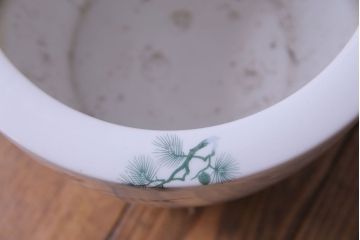 アンティーク雑貨　オールドノリタケ(則武・日陶)　星RC印　松・鳳凰図　上品な火鉢(手あぶり)