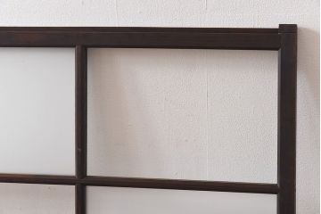 昭和レトロ　2種のガラスで作られた市松模様がおしゃれなガラス戸(窓)2枚セット