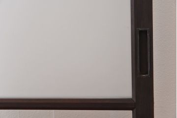 昭和レトロ　2種のガラスで作られた市松模様がおしゃれなガラス戸(窓)2枚セット