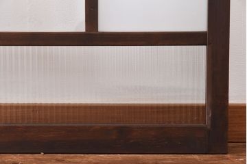 昭和レトロ　縞のデザインが個性的なガラス戸(窓、引き戸)3枚セット