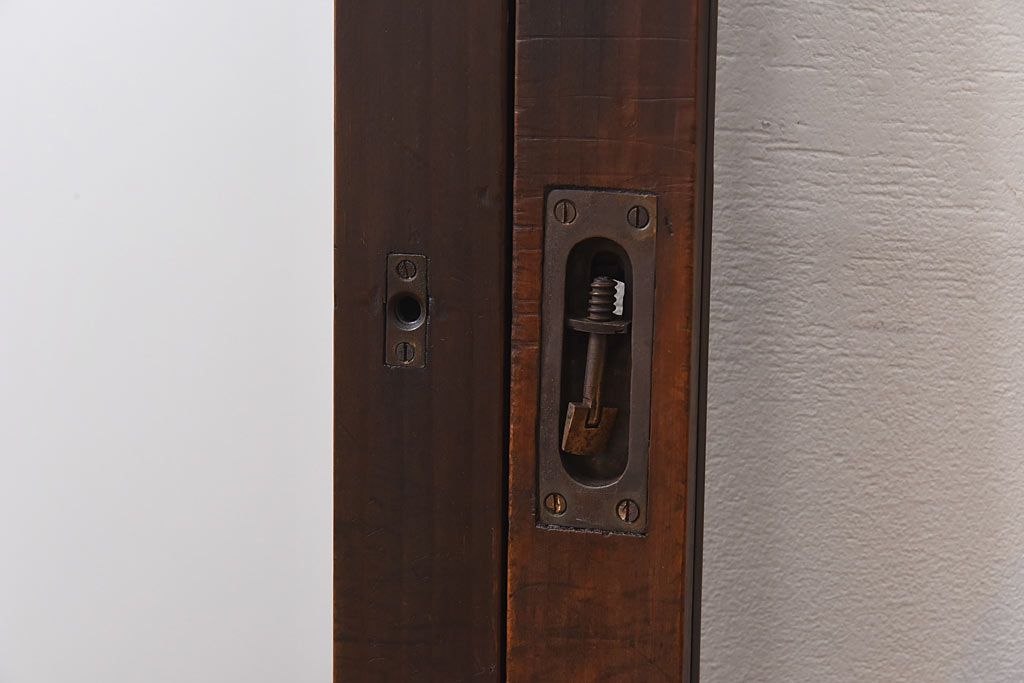 昭和レトロ　縞のデザインが個性的なガラス戸(窓、引き戸)3枚セット