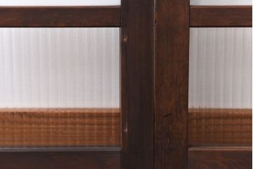 昭和レトロ　縞のデザインが個性的なガラス戸(窓、引き戸)3枚セット