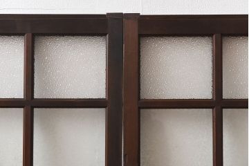 【I様ご成約済】昭和レトロ　ガラスの組み合わせが素敵な窓(ガラス戸、引き戸)2枚セット