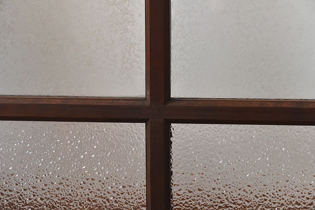 【I様ご成約済】昭和レトロ　ガラスの組み合わせが素敵な窓(ガラス戸、引き戸)2枚セット