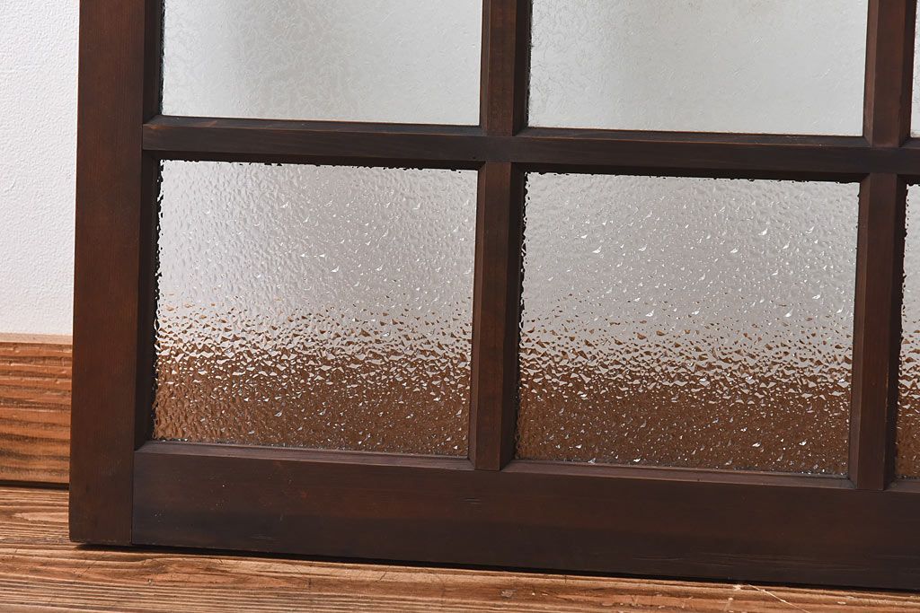 【I様ご成約済】昭和レトロ　ガラスの組み合わせが素敵な窓(ガラス戸、引き戸)2枚セット