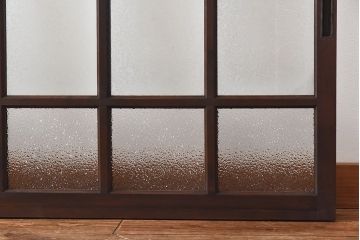 【I様ご成約済】昭和レトロ　ガラスの組み合わせが素敵な窓(ガラス戸、引き戸)2枚セット