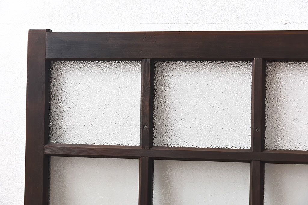 【I様ご成約済】昭和レトロ　ガラスの組み合わせが素敵な窓(ガラス戸、引き戸)2枚セット