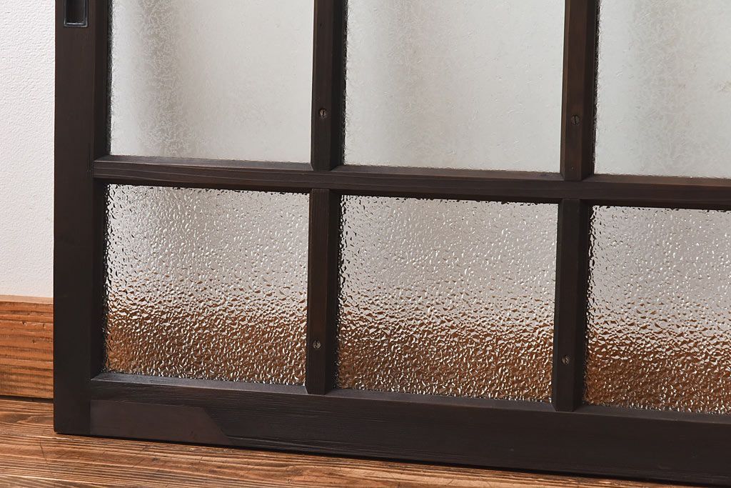 【I様ご成約済】昭和レトロ　ガラスの組み合わせが素敵な窓(ガラス戸、引き戸)2枚セット