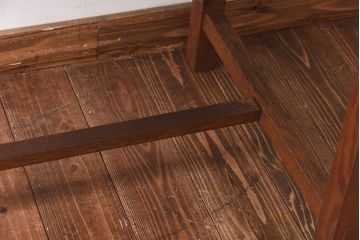 アンティーク家具　昭和中期　ラワン材　シンプルなデザインの平机(デスク)
