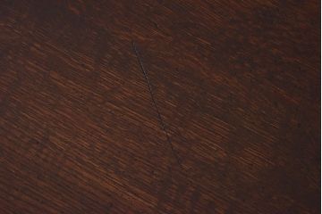 レトロ家具　昭和レトロ　ナラ材・ブナ材　味わいのある木味が魅力の薄型の平机(コンソールテーブル、サイドテーブル)(2)