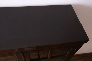 中古　松本民芸家具　G-1型　面取りカップボード(食器棚、本棚)(定価約41万4千円)