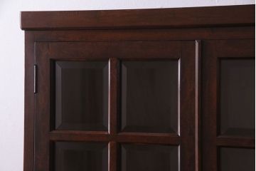 中古　松本民芸家具　G-1型　面取りカップボード(食器棚、本棚)(定価約41万4千円)