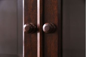 中古　松本民芸家具　G-1型　面取りカップボード(食器棚、本棚)(定価約41万4千円)