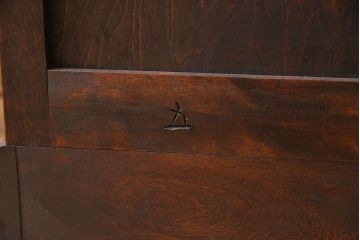 中古　松本民芸家具　G-1型　面取りカップボード(食器棚、本棚)(定価約41万4千円)