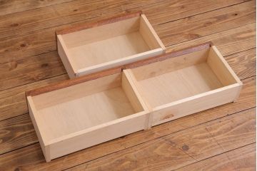 レトロ家具　昭和レトロ　ナラ材・ブナ材　味わいのある木味が魅力の薄型の平机(コンソールテーブル、サイドテーブル)(3)