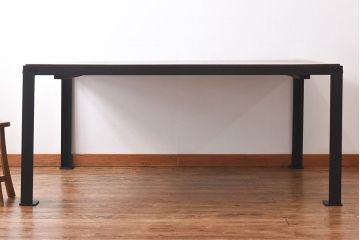 アンティーク家具　昭和中期　インダストリアルな鉄脚ダイニングテーブル(作業台)