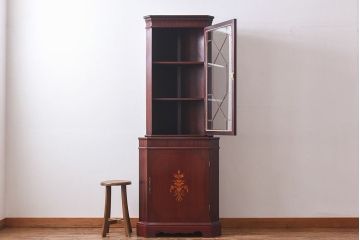 ヴィンテージ家具　イギリスビンテージ　マホガニー材　コーナーラック(飾り棚、戸棚)