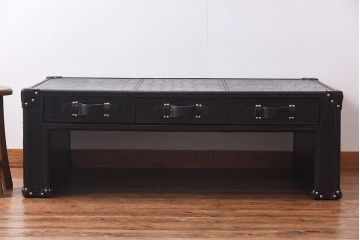 中古　イギリス家具　HALO(ハロ)　SLAB(スラブ) ビッグクロコネロ　コーヒーテーブル(定価約20万円)