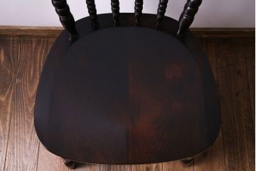 中古美品　北海道民芸家具　HM626　樺材　華やかな印象のダイニングチェア(椅子、ウィンザーチェア、ワークチェア、ウインザーチェア)(定価約7万円)(2)