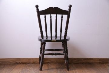 中古美品　北海道民芸家具　HM626　樺材　華やかな印象のダイニングチェア(椅子、ウィンザーチェア、ワークチェア、ウインザーチェア)(定価約7万円)(2)