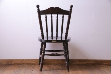 中古美品　北海道民芸家具　HM626　樺材　華やかな印象のダイニングチェア(椅子、ウィンザーチェア、ワークチェア、ウインザーチェア)(定価約7万円)(3)