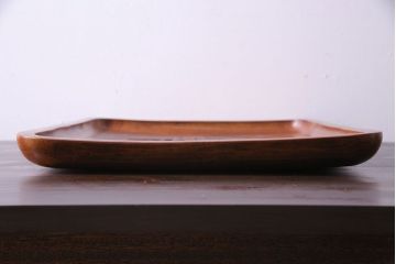 アンティーク雑貨　香山刀　宮島風景図　厳島神社　くりぬき盆(飾盆)